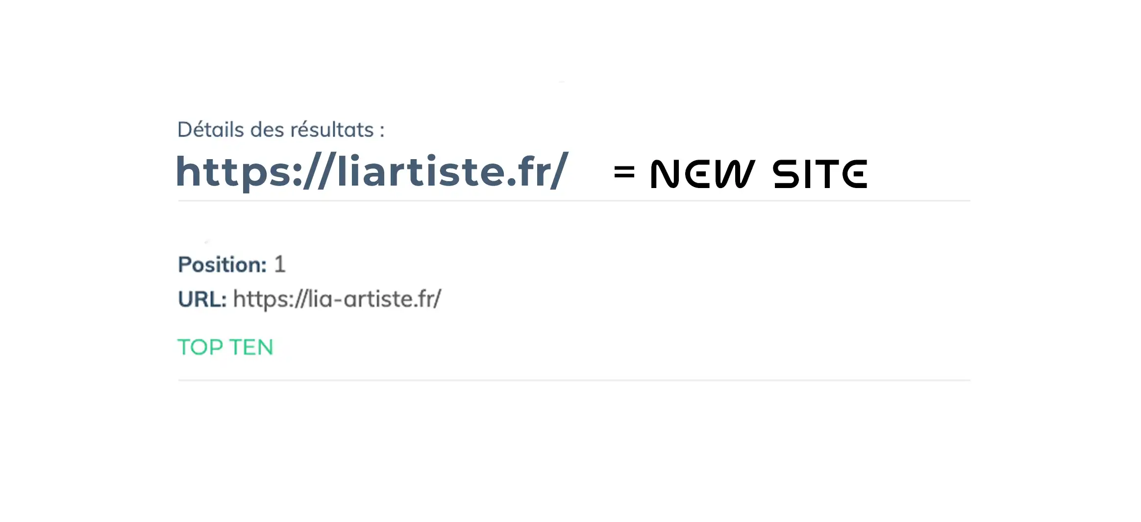 Résultat TOP 1 position Google mesuré avec un outil de suivi